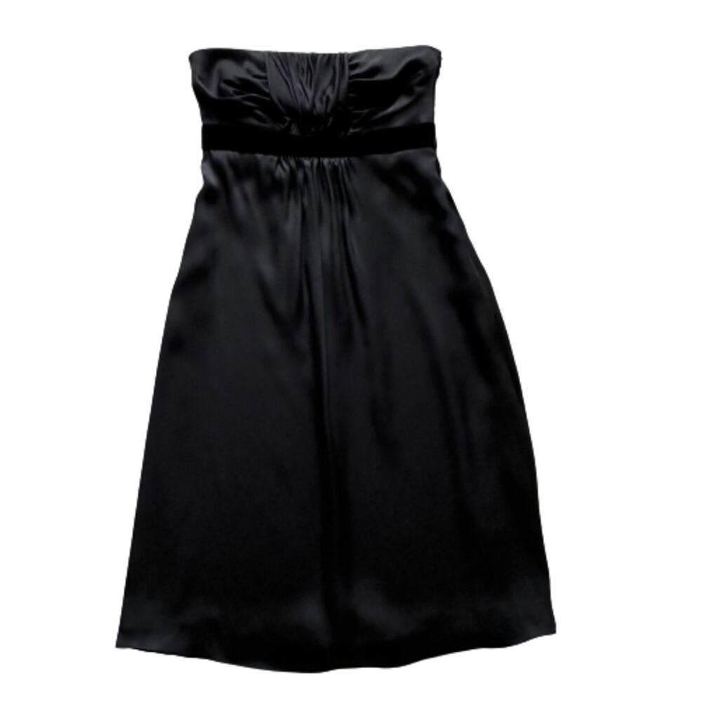 Banana Republic Dress Black Silk Strapless Velvet Ribbon Waist LBD Size 2 NEW - Picture 12 of 12